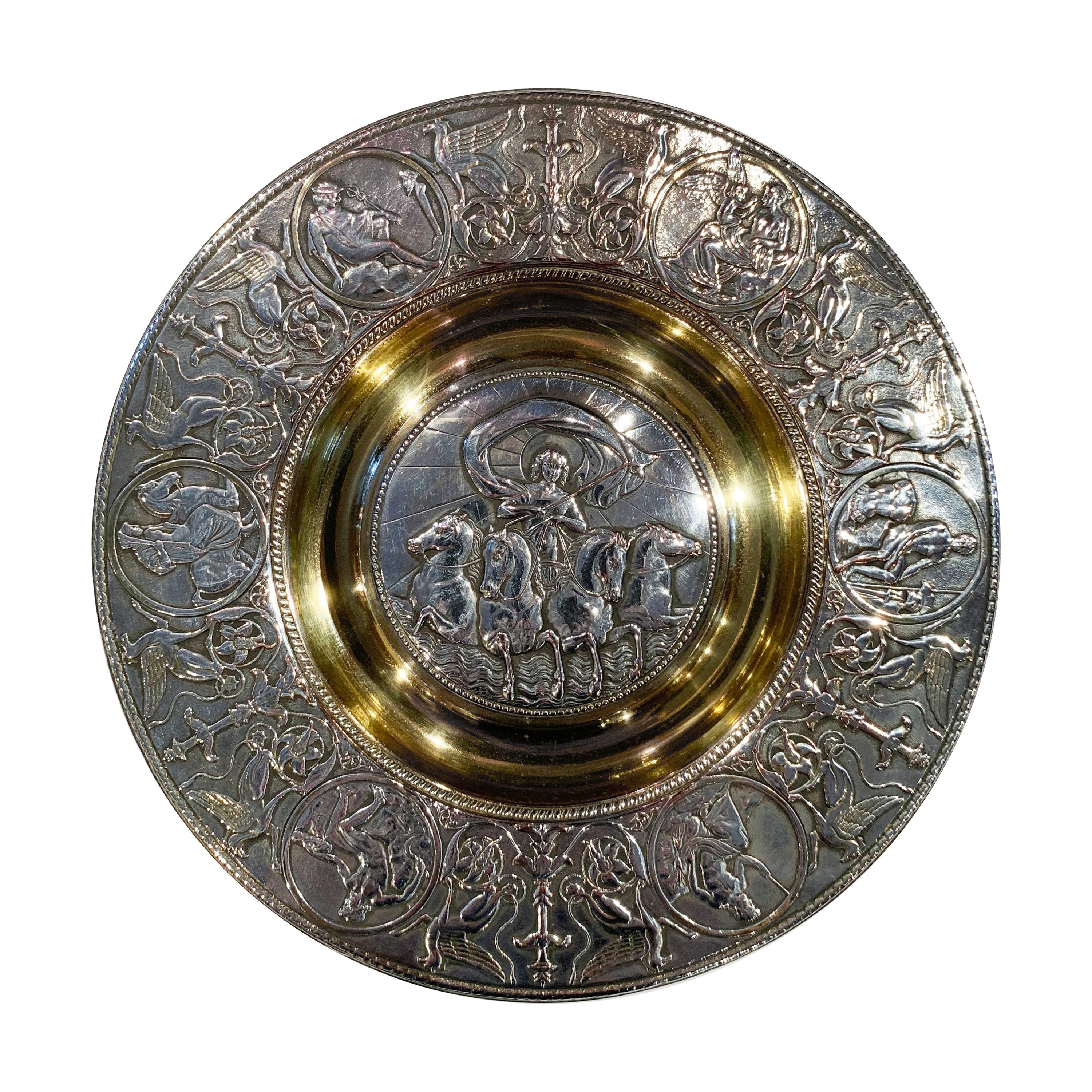 Late Victorian Silver Plate and Gold Wash Caviar Dish by Elkington, 1890 For Sale