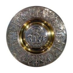 Antique Late Victorian Silver Plate and Gold Wash Caviar Dish by Elkington, 1890