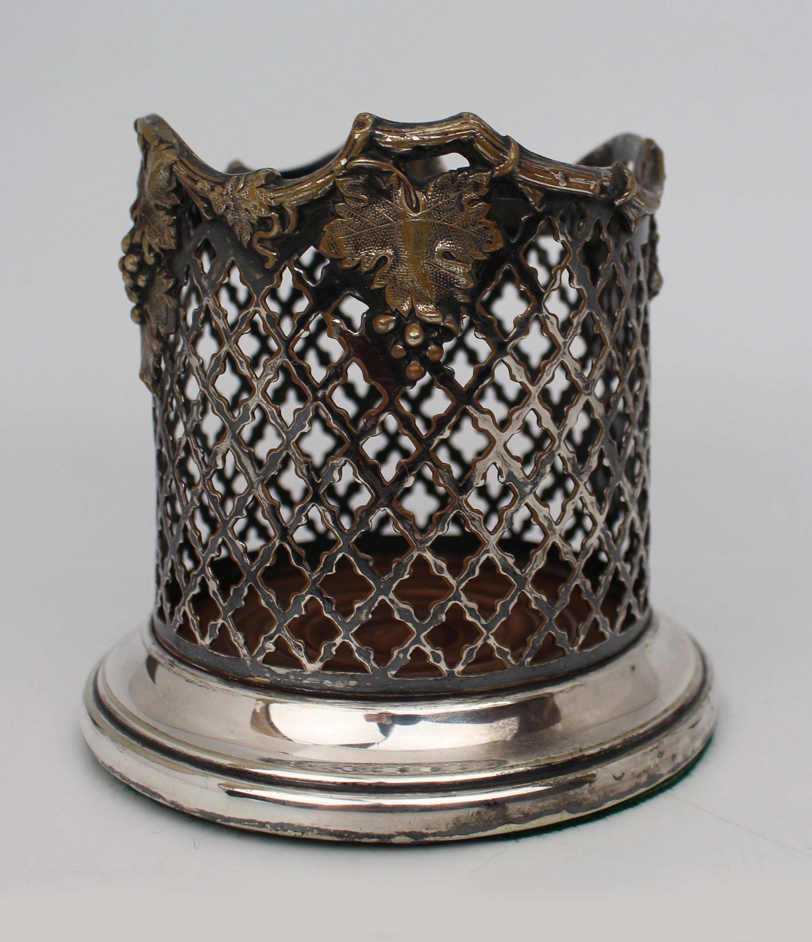 British Late Victorian Silver Plated Wine Bottle Coaster For Sale