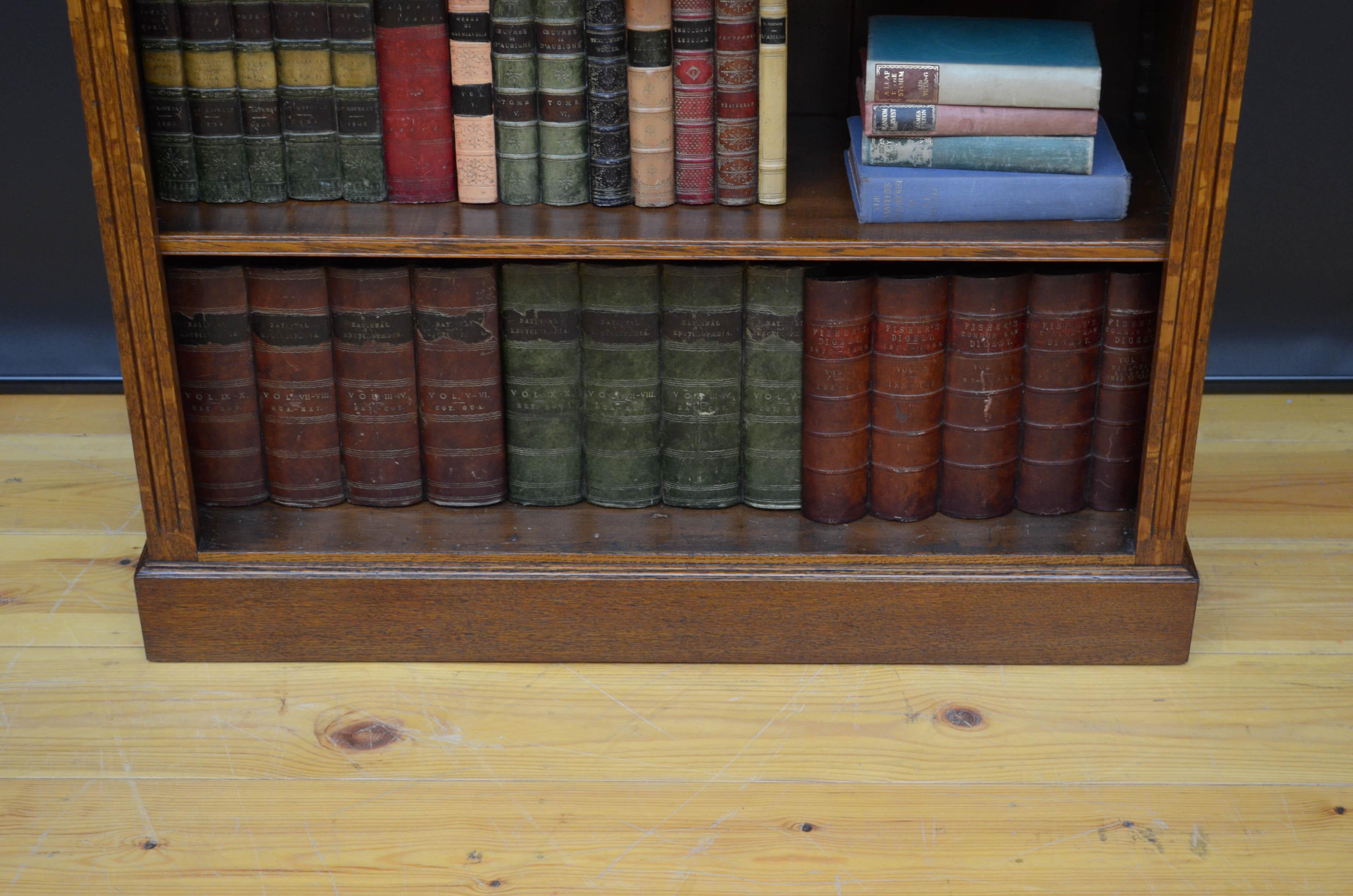 Late Victorian Solid Oak Open Bookcase 5