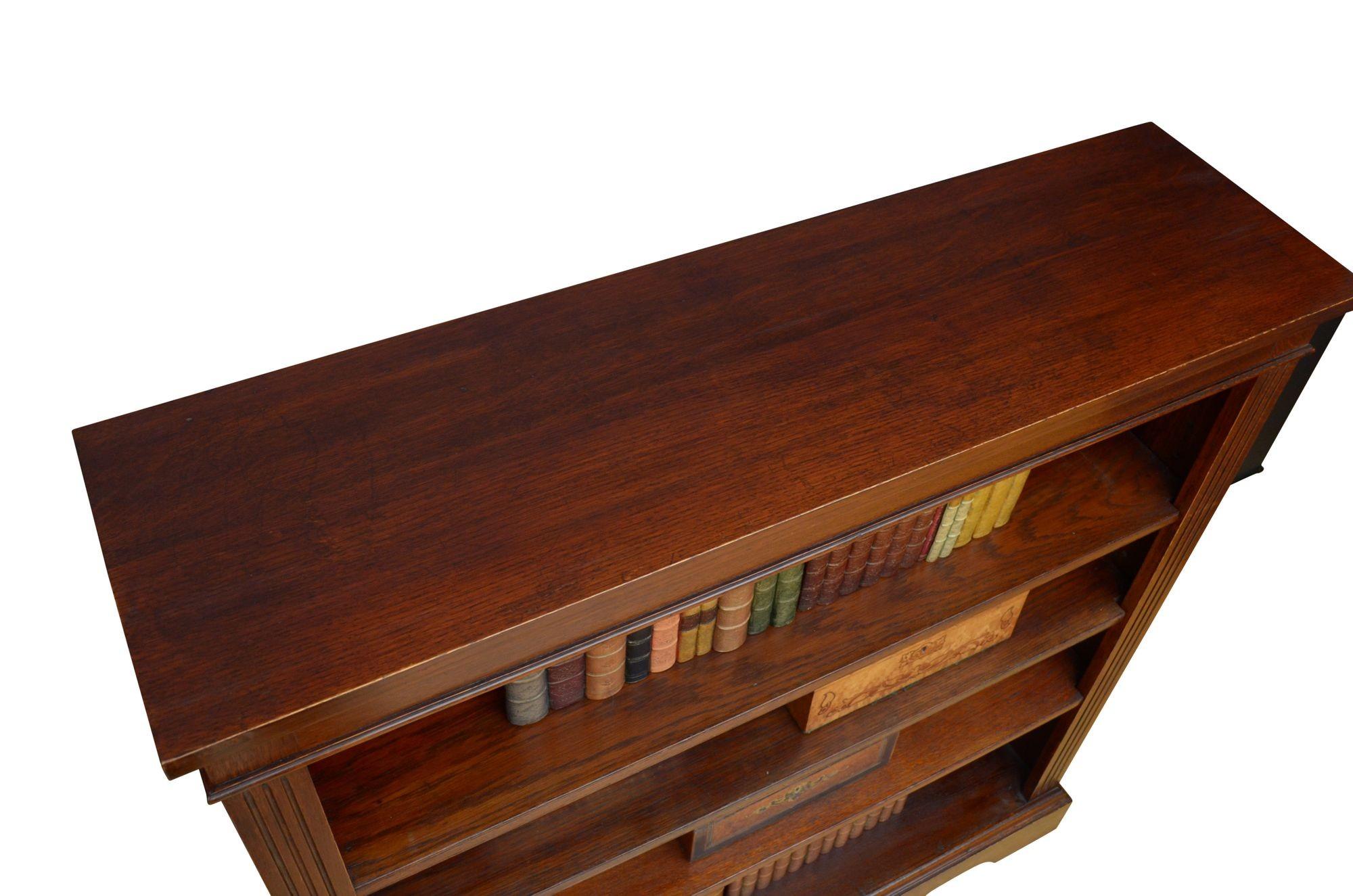 19th Century Late Victorian Solid Oak Open Bookcase For Sale