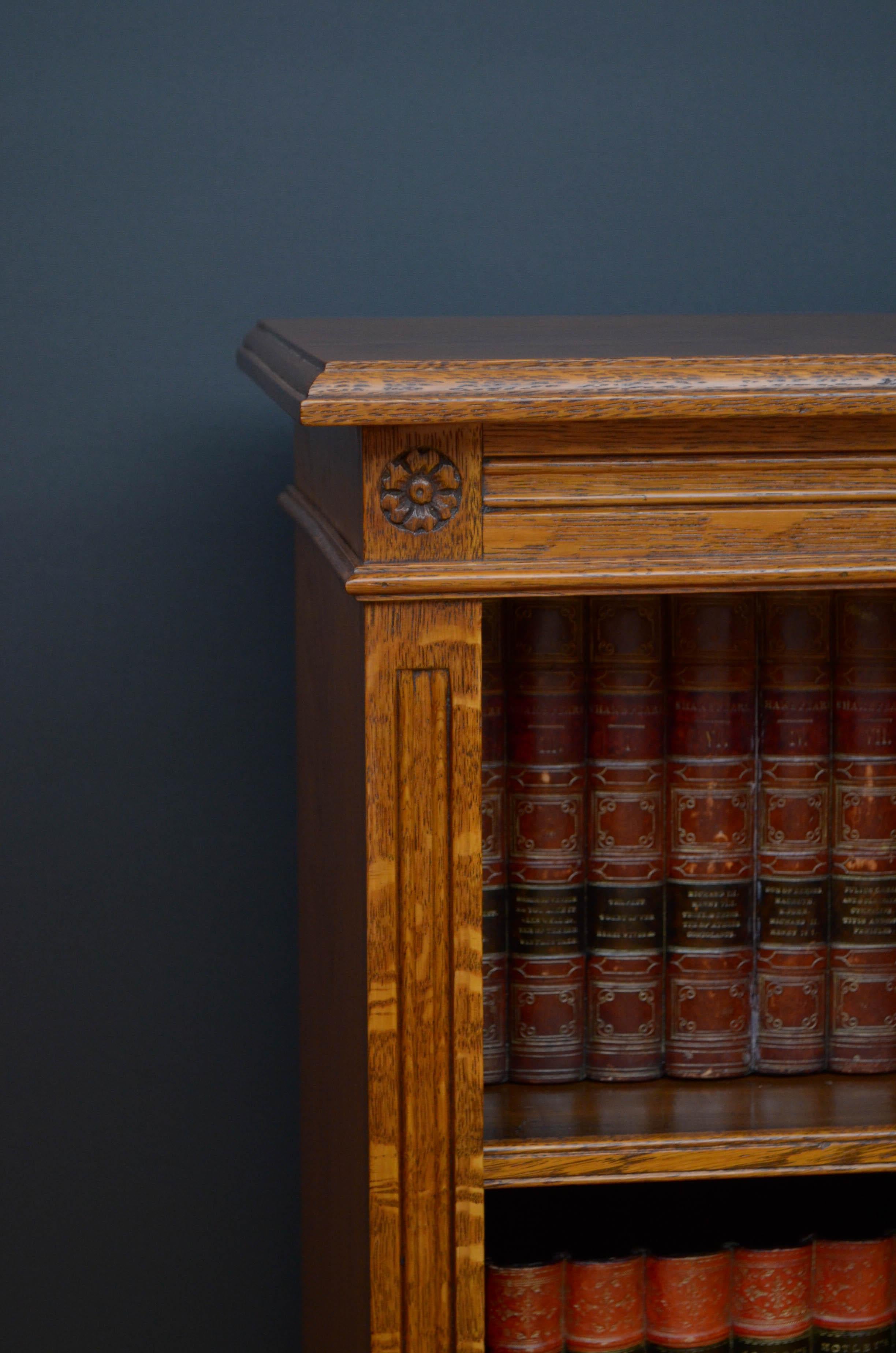 Late Victorian Solid Oak Open Bookcase 1
