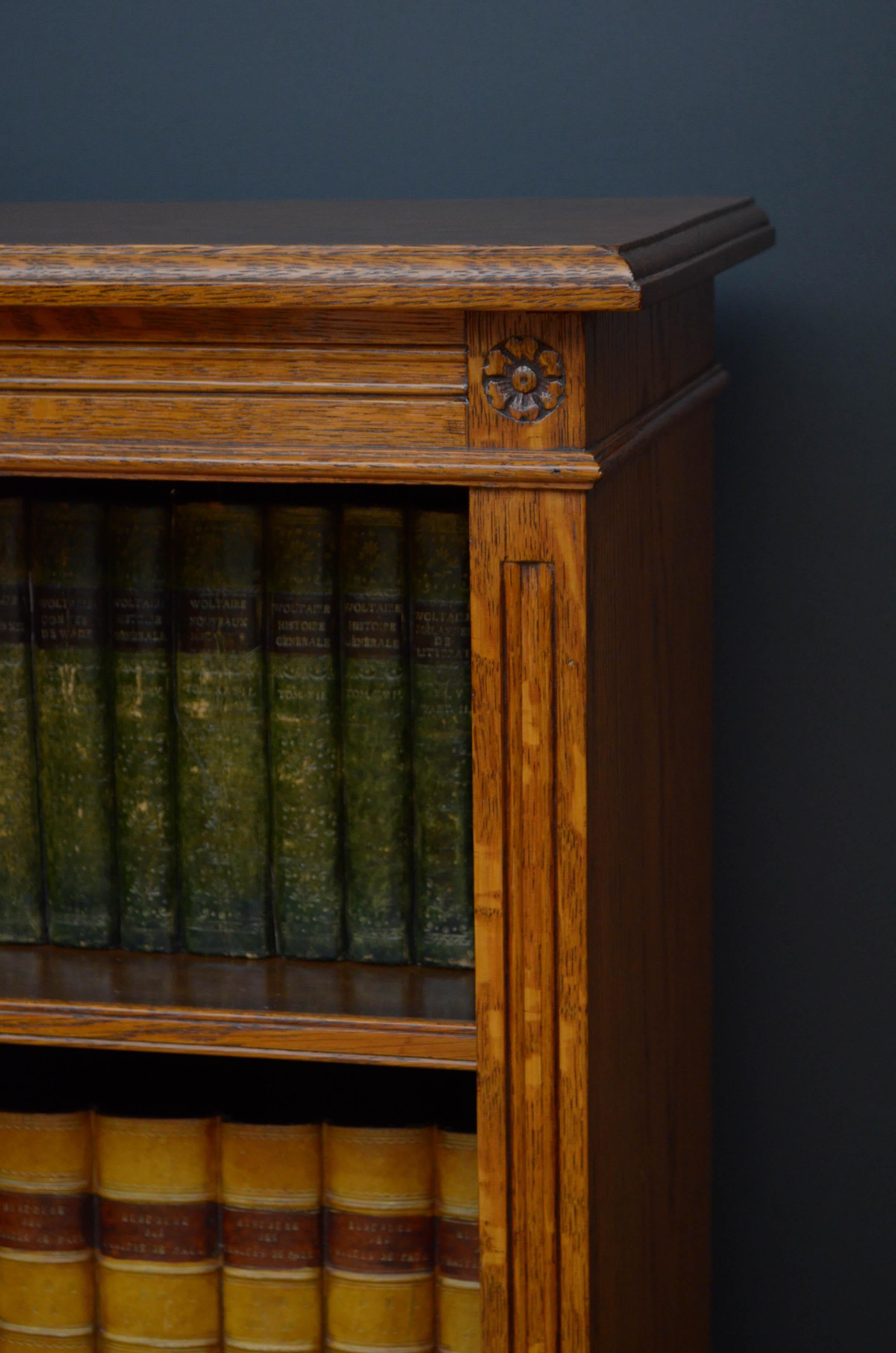 Late Victorian Solid Oak Open Bookcase 3