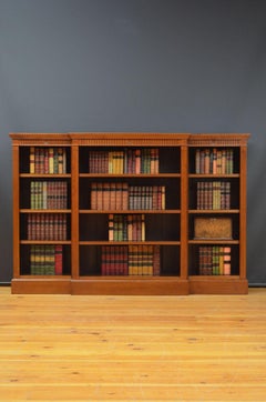 Late Victorian Solid Walnut Open Bookcase