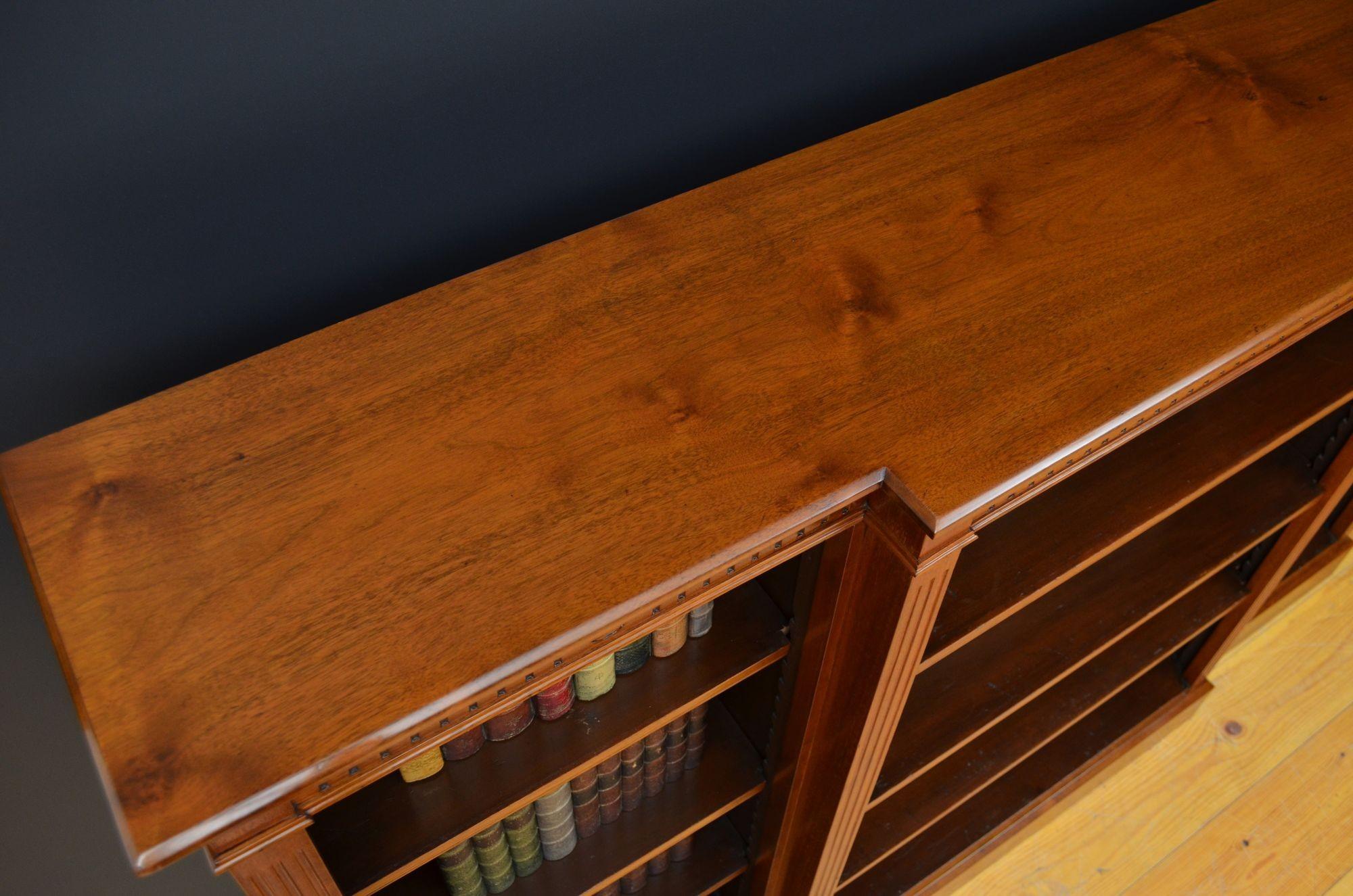 19th Century Late Victorian Solid Walnut Open Bookcase For Sale