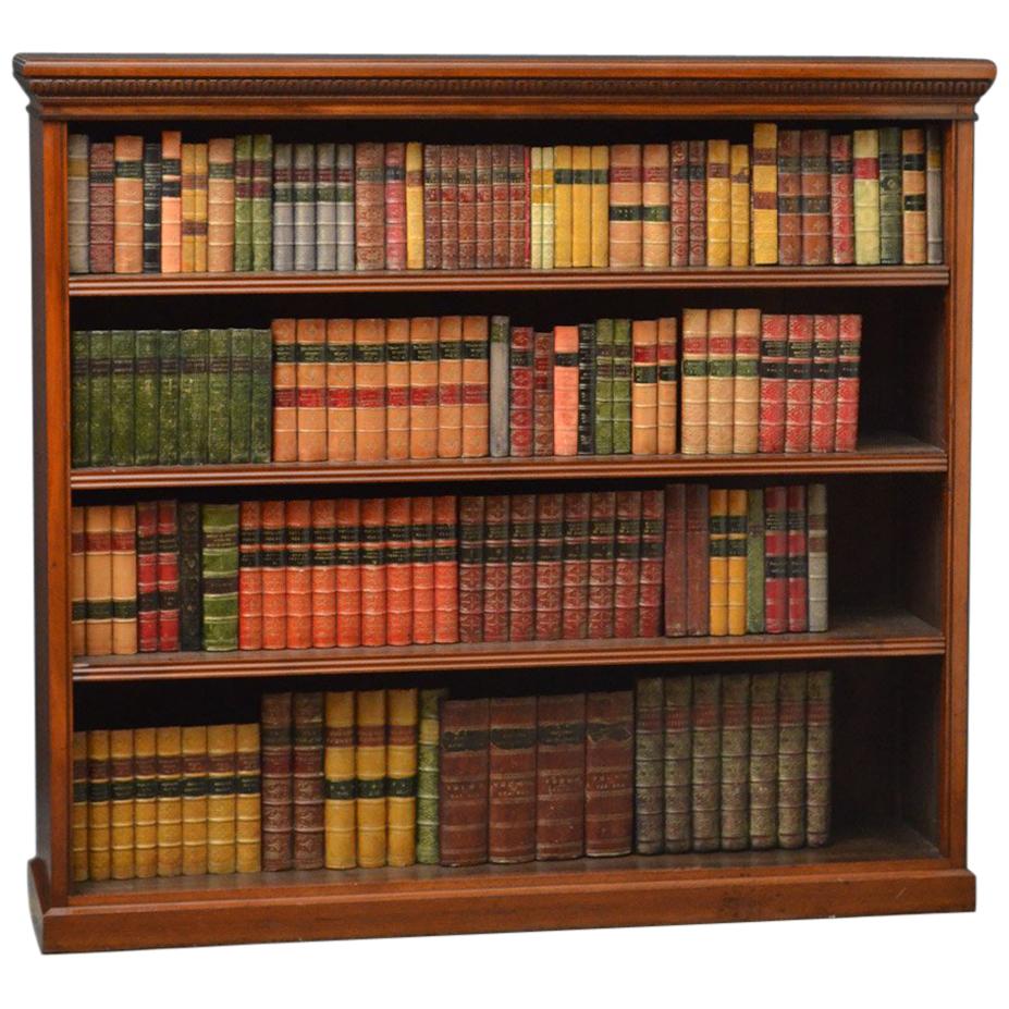 Late Victorian Solid Walnut Open Bookcase