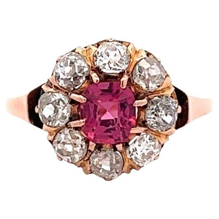 Late Victorian Old Cut Diamond 18k Yellow Gold Cluster Ring For Sale at ...