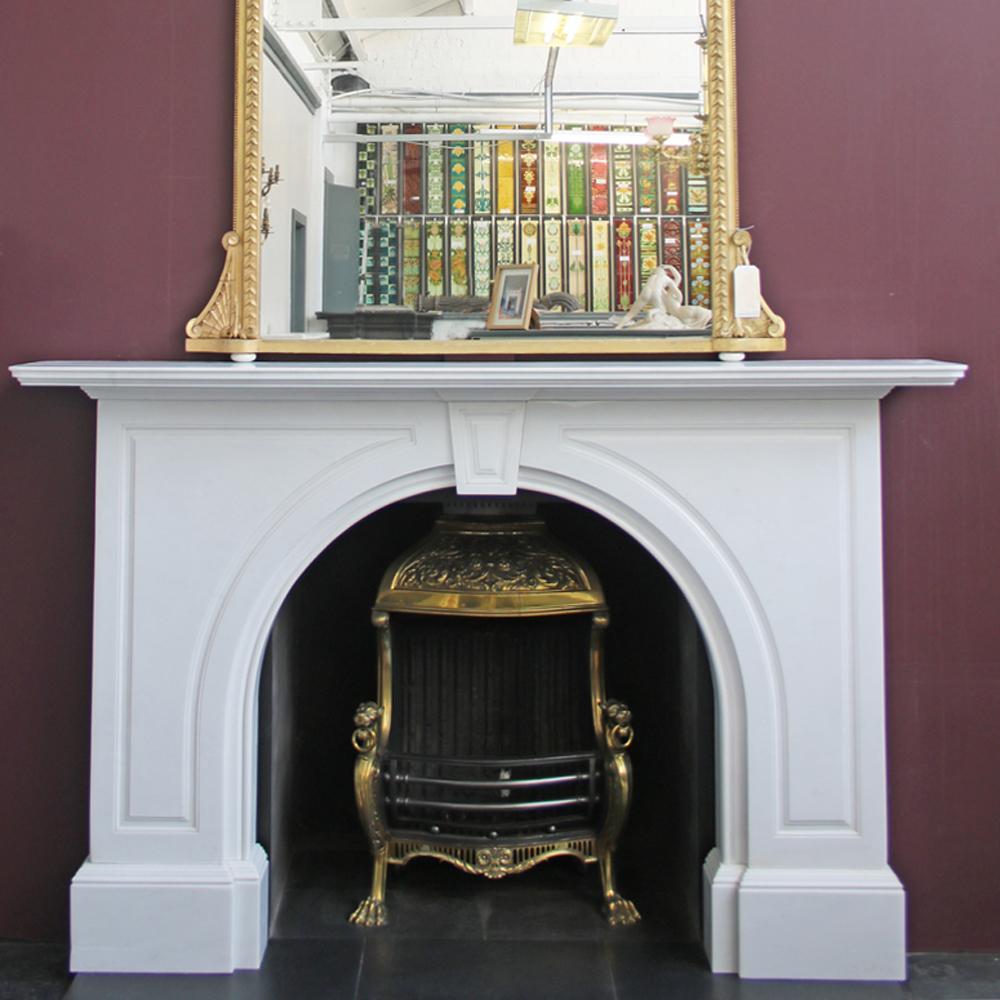 Late Victorian Statuary Marble Fireplace with an Arched Aperture 8