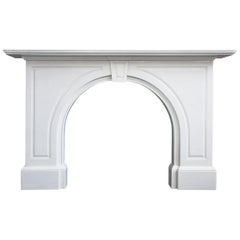 Antique Late Victorian Statuary Marble Fireplace with an Arched Aperture