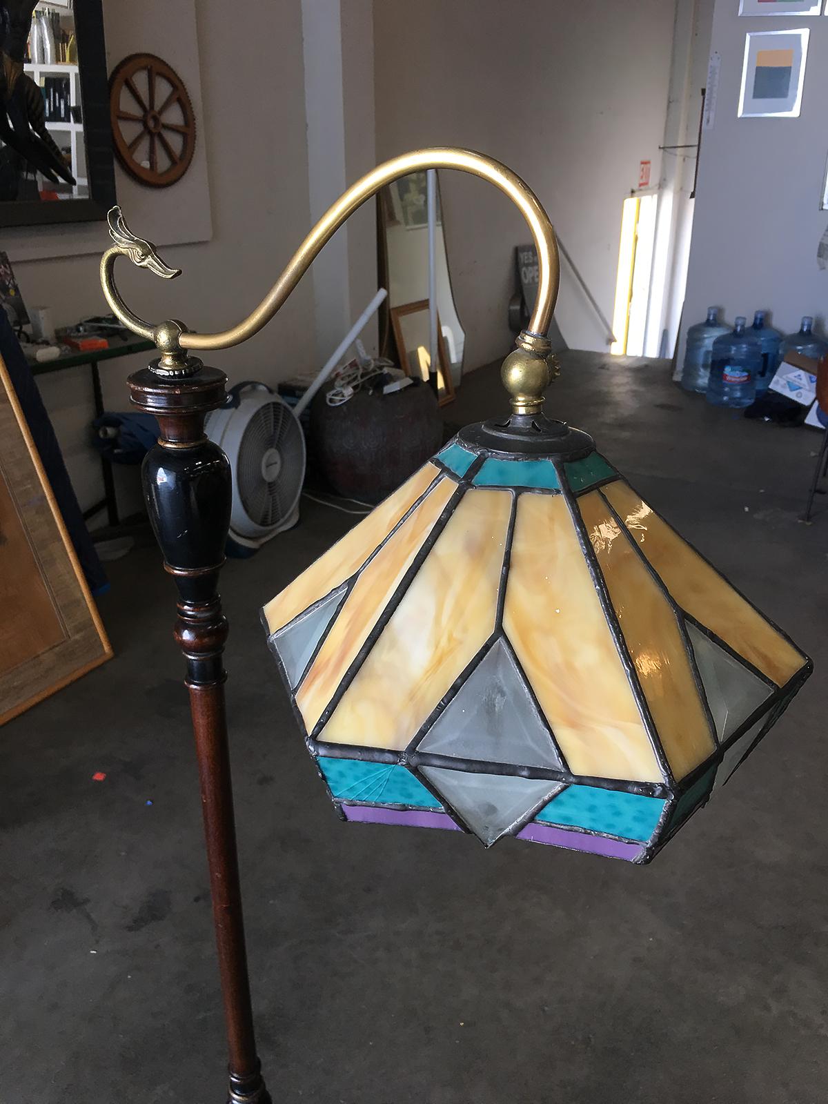stained glass cow lamp