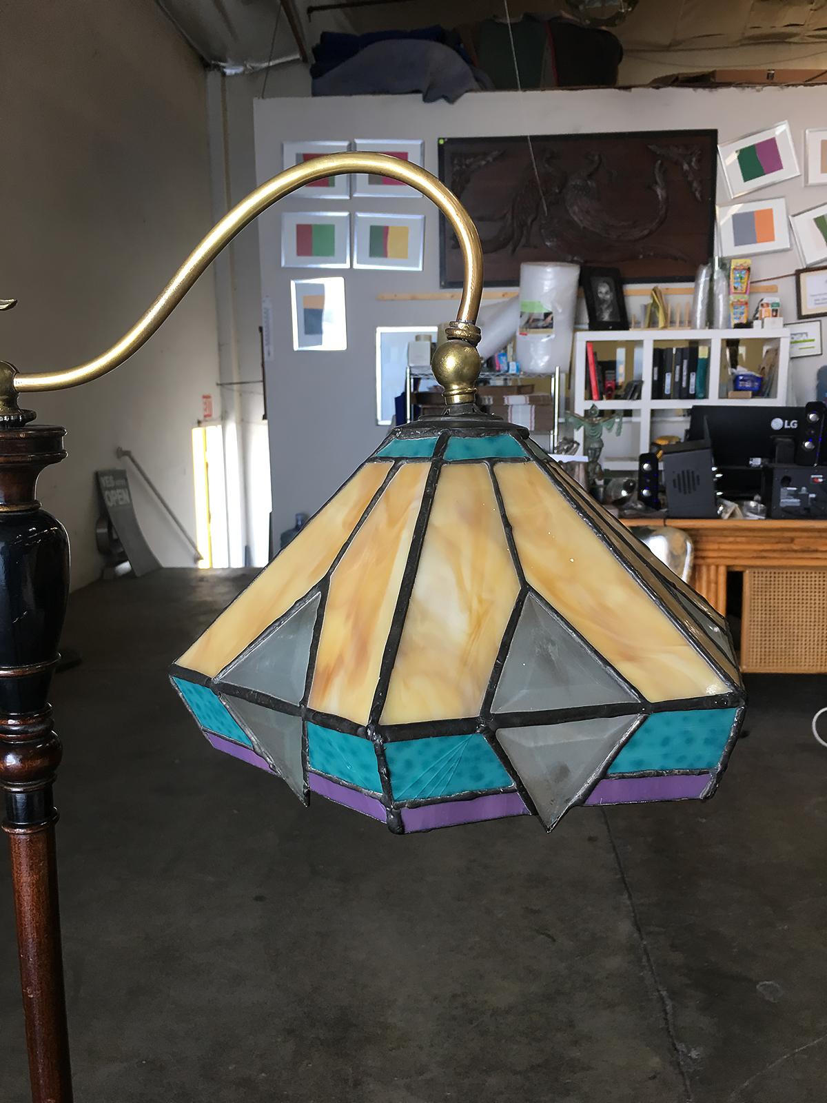cow stained glass lamp