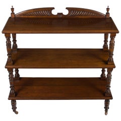 Late Victorian Three-Tier Mahogany Dumb Waiter Server Etagere