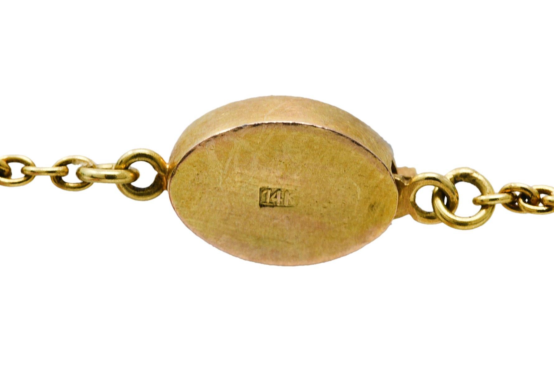 Spätviktorianische Türkis-Halskette aus 14 Karat Gold, um 1900 1
