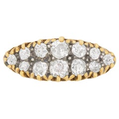 Late Victorian Two-Row Old Cut Diamond Ring, circa 1900s Antique Late Victorian Two-Row Old Cut Diamond Ring, circa 1900s
