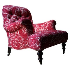Late Victorian Upholstered Easy Armchair c.1880-1900