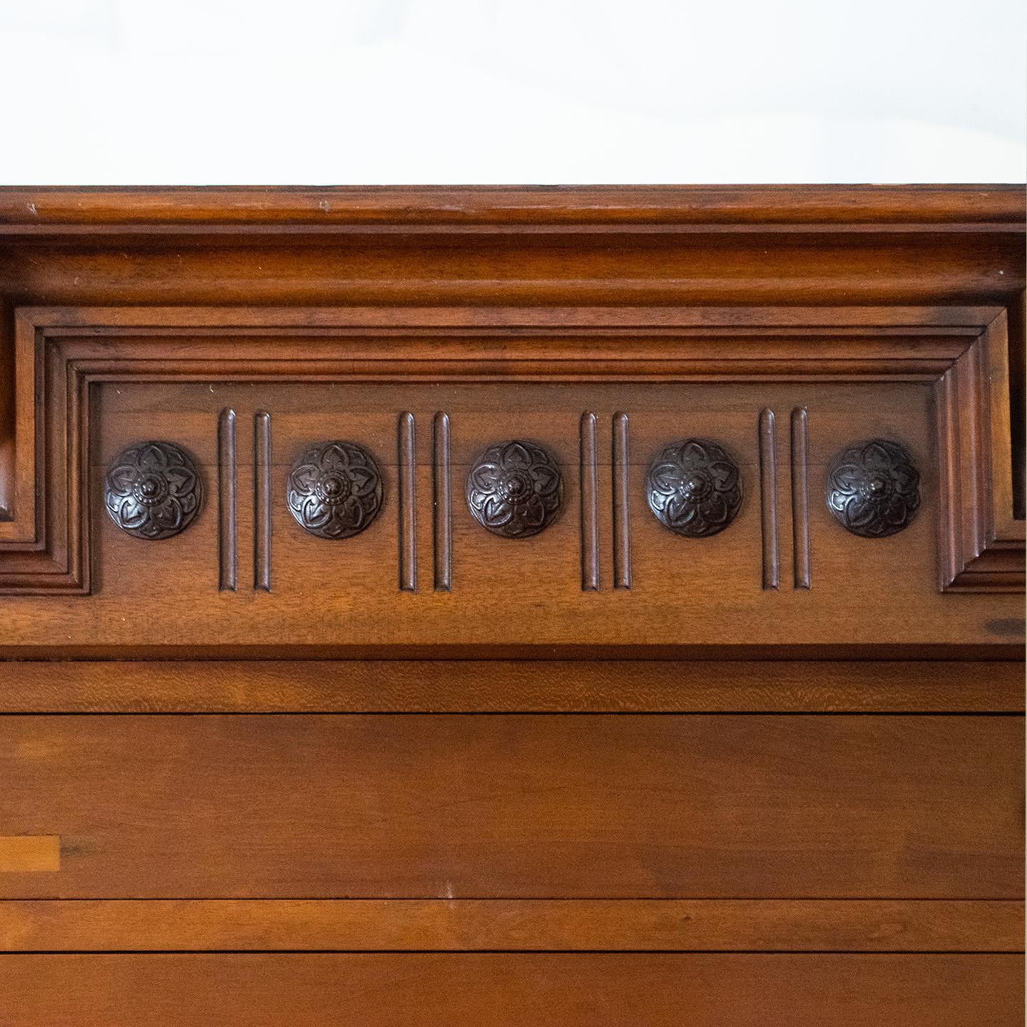 Early 20th Century Late Victorian Walnut Armoire Wardrobe For Sale