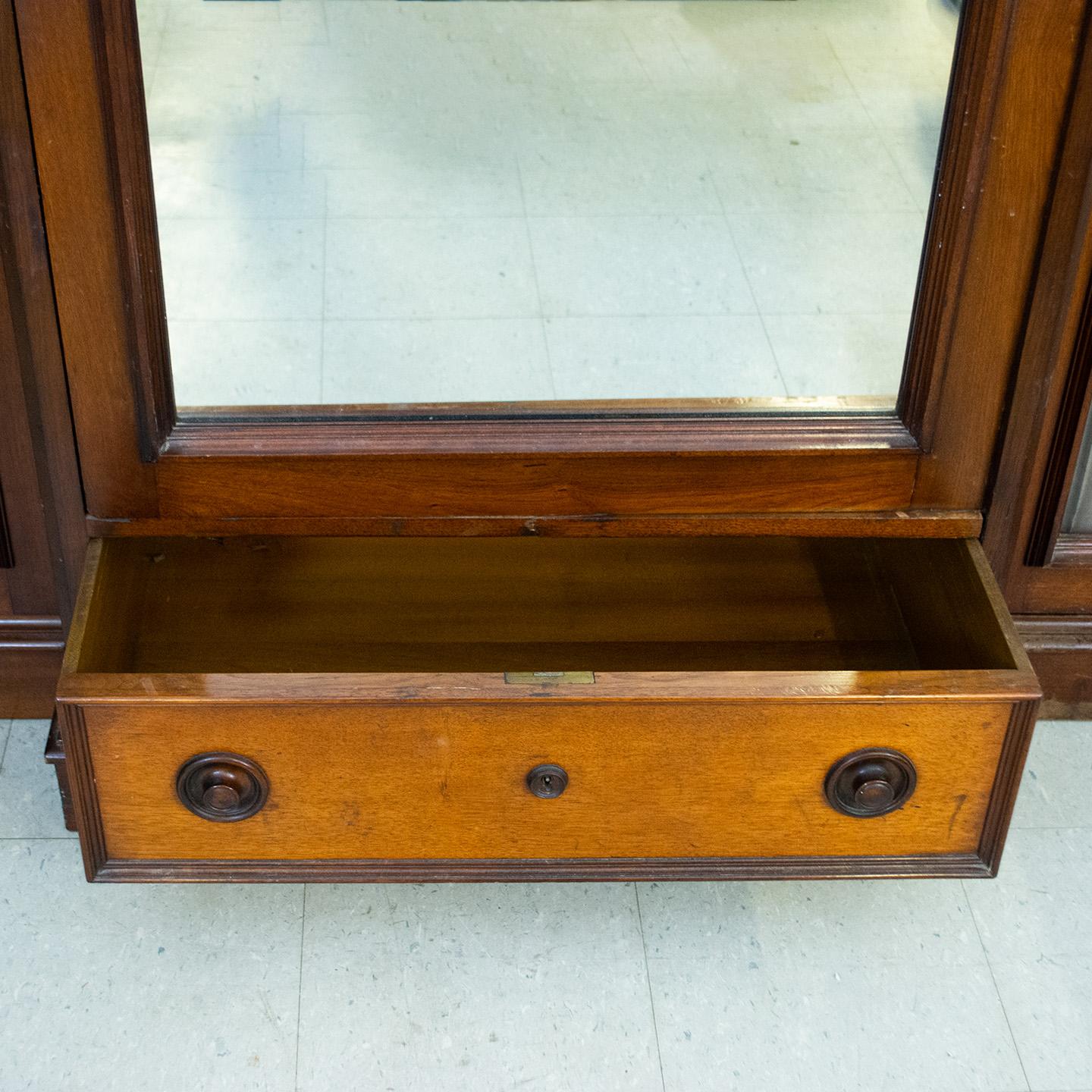 Late Victorian Walnut Armoire Wardrobe For Sale 1