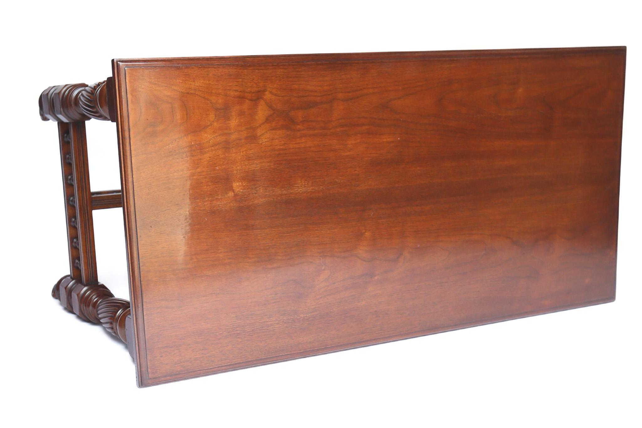 British Late Victorian Walnut & Carved Centre Table For Sale