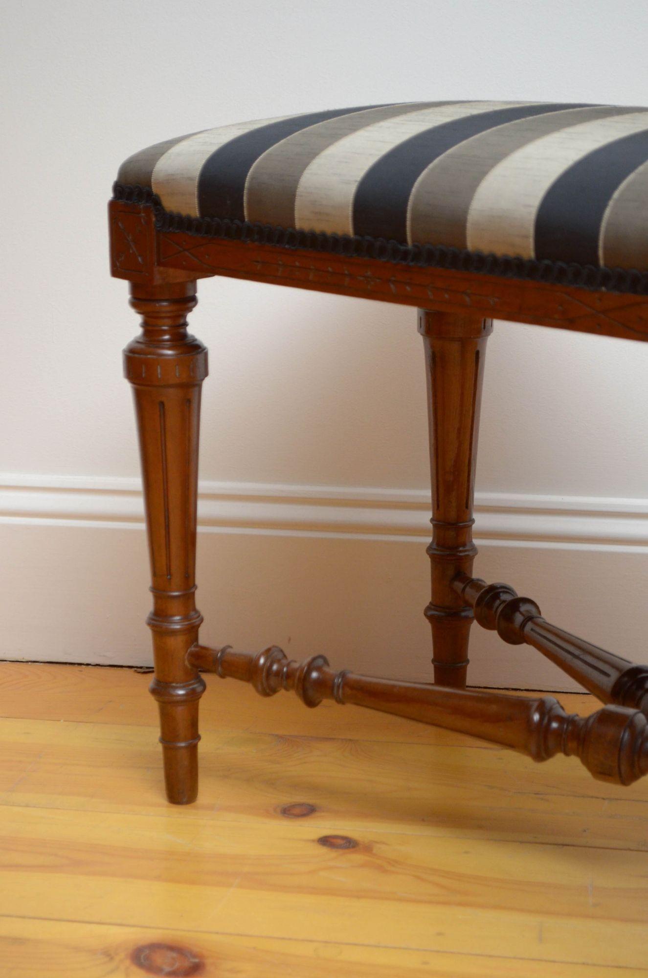 Rosewood Late Victorian Walnut Duet Stool For Sale