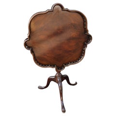 Late Victorian Walnut Galleried Tilt-Top Table, Circa 1890s