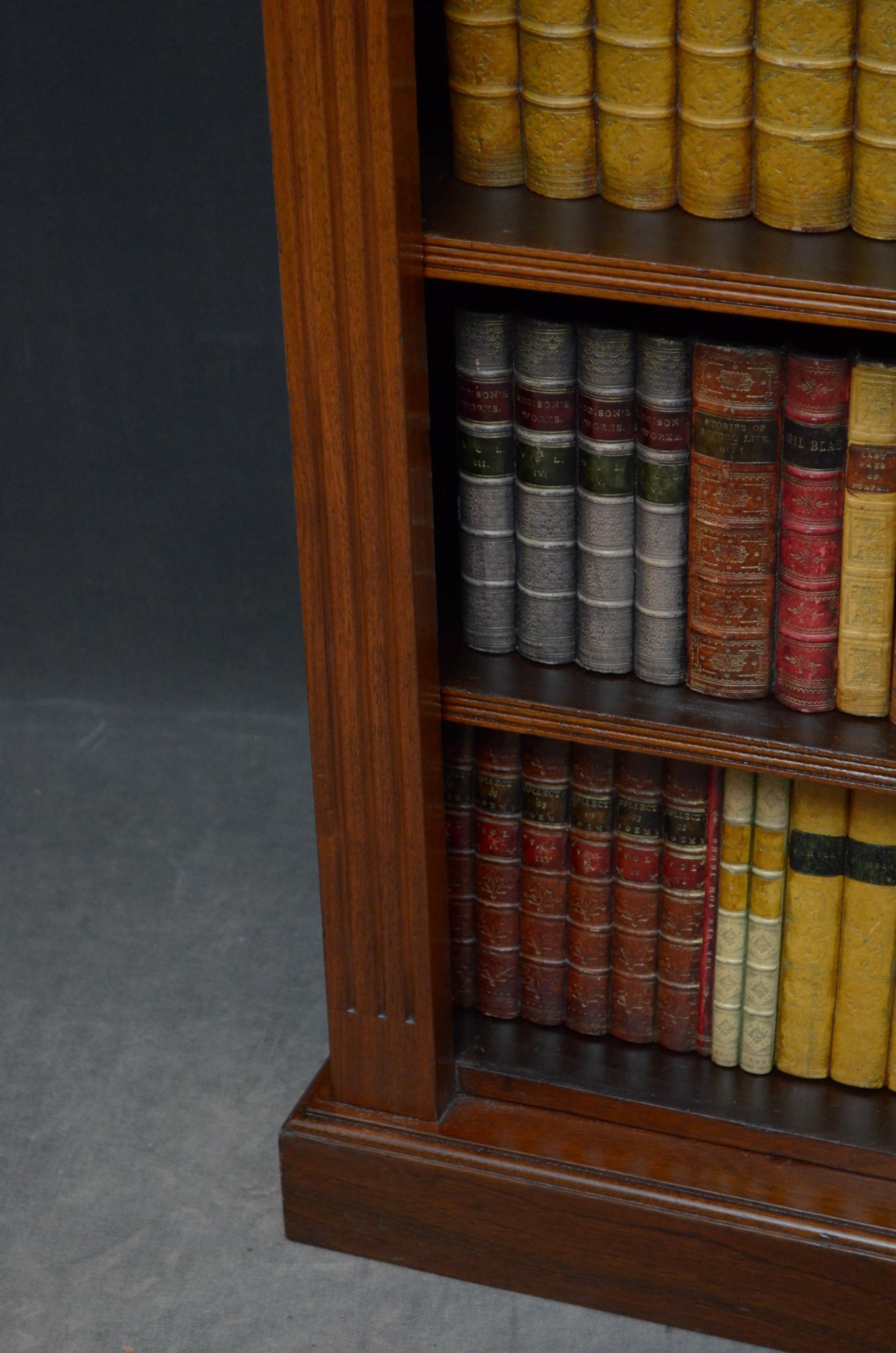19th Century Late Victorian Walnut Open Bookcase