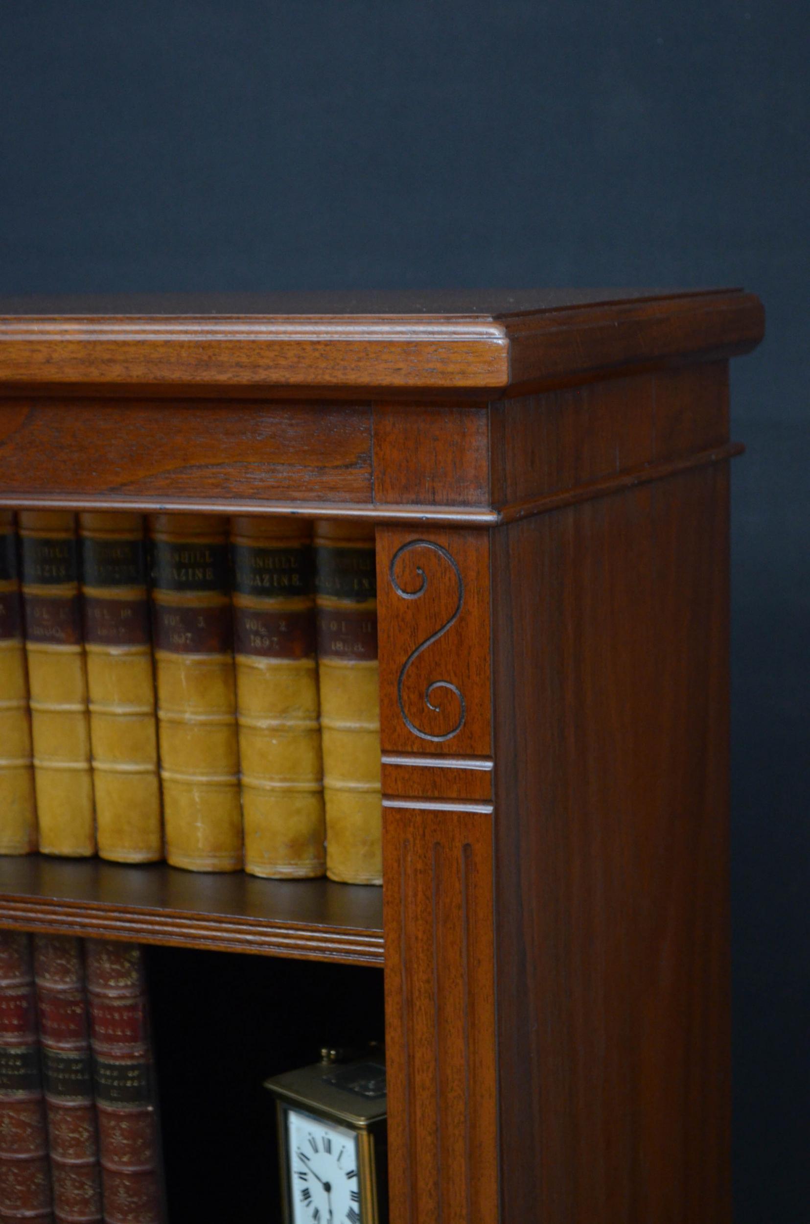 Late Victorian Walnut Open Bookcase 2
