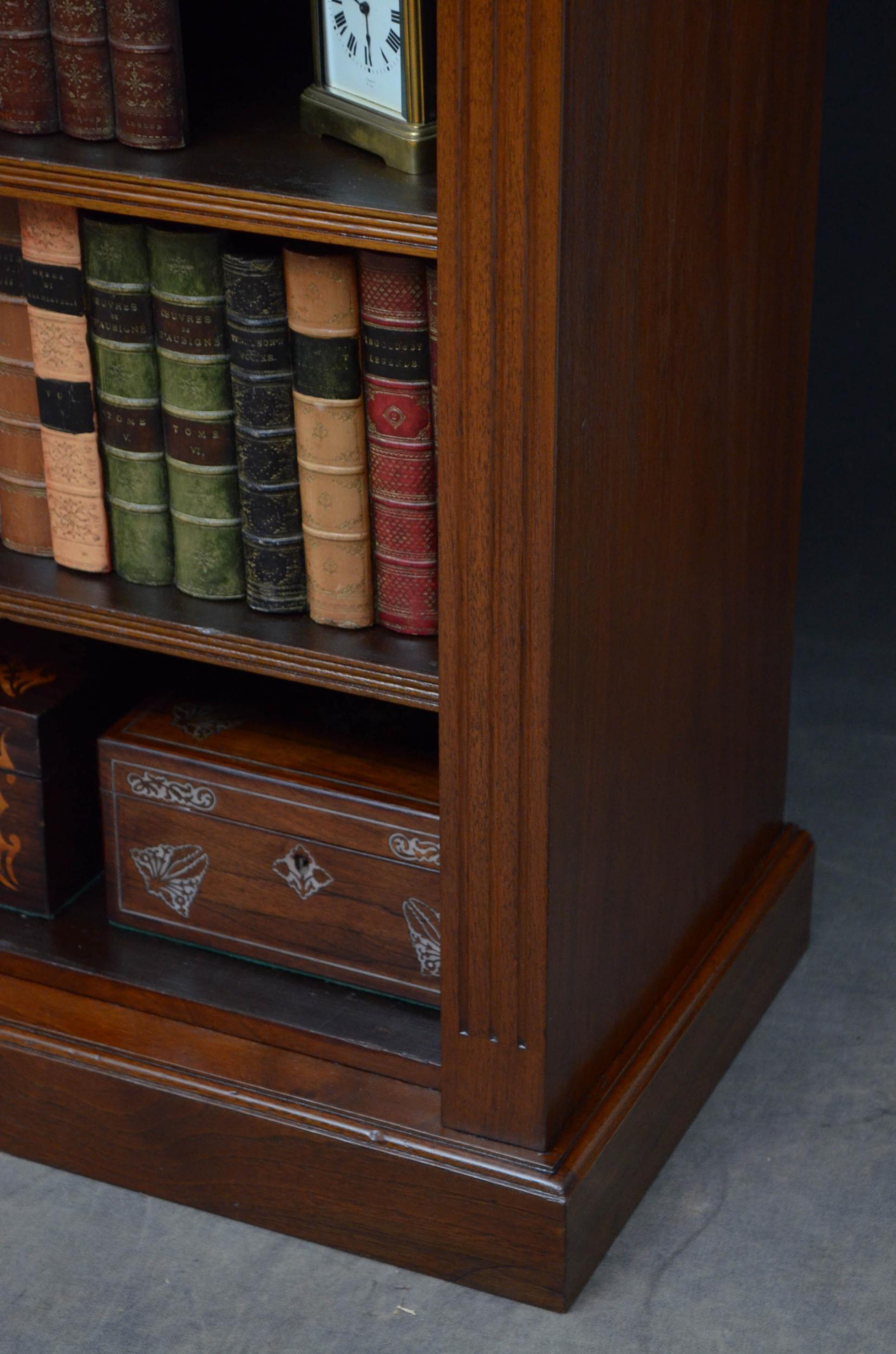 Late Victorian Walnut Open Bookcase 3