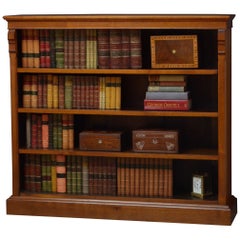 Late Victorian Walnut Open Bookcase Late Victorian Walnut Open Bookcase