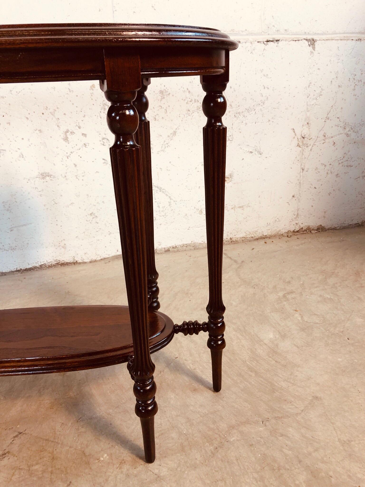 Late Victorian Walnut Oval Side Tables, Pair For Sale 5