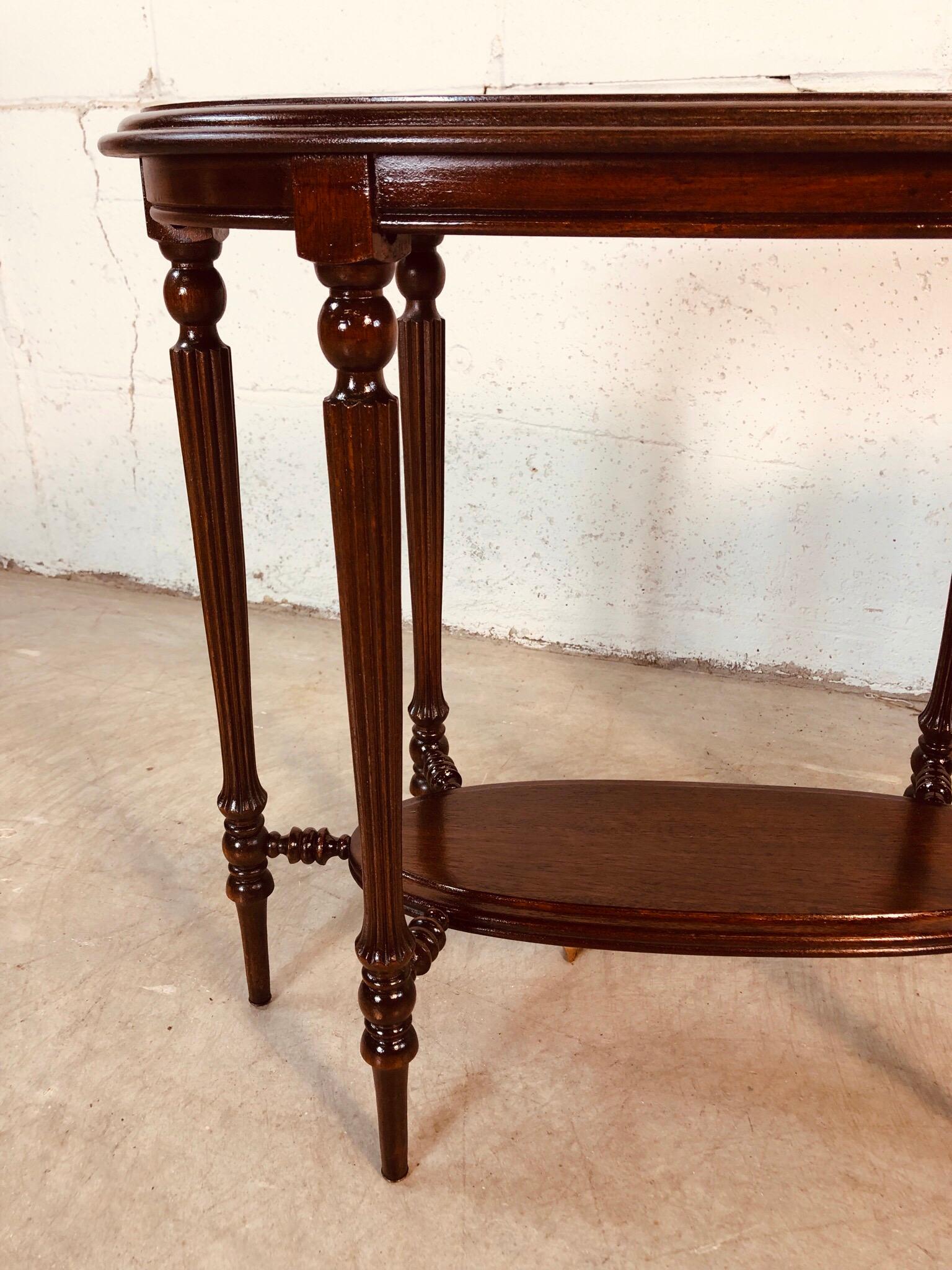 Late Victorian Walnut Oval Side Tables, Pair For Sale 4