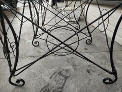 Banc canapé en fil de fer de la fin de l'époque victorienne avec coussin fait sur mesure