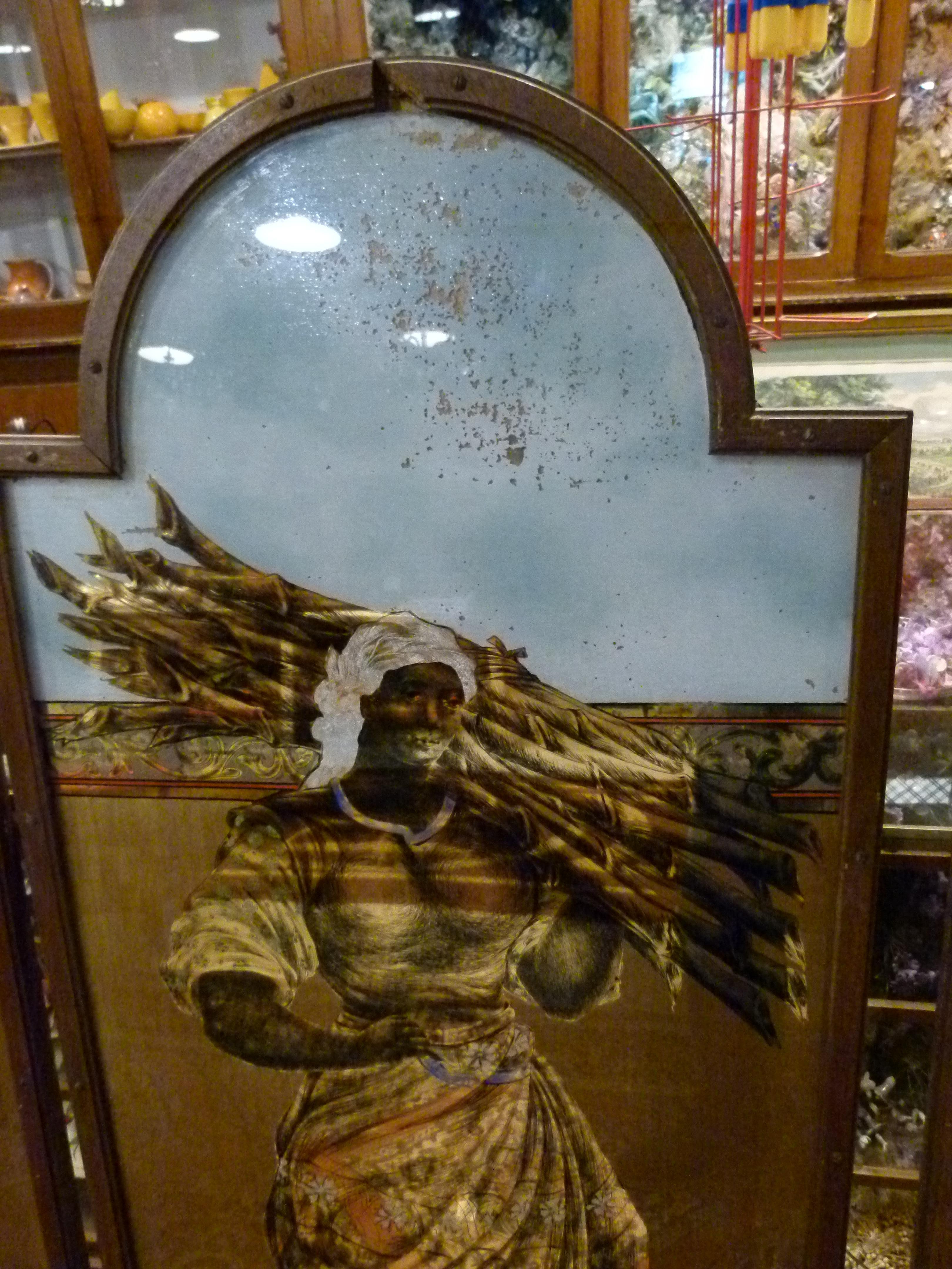 Late XIX Century Set of Three Painted Mirrors That Belonged to a Pastry Shop In Good Condition In Vulpellac, Girona