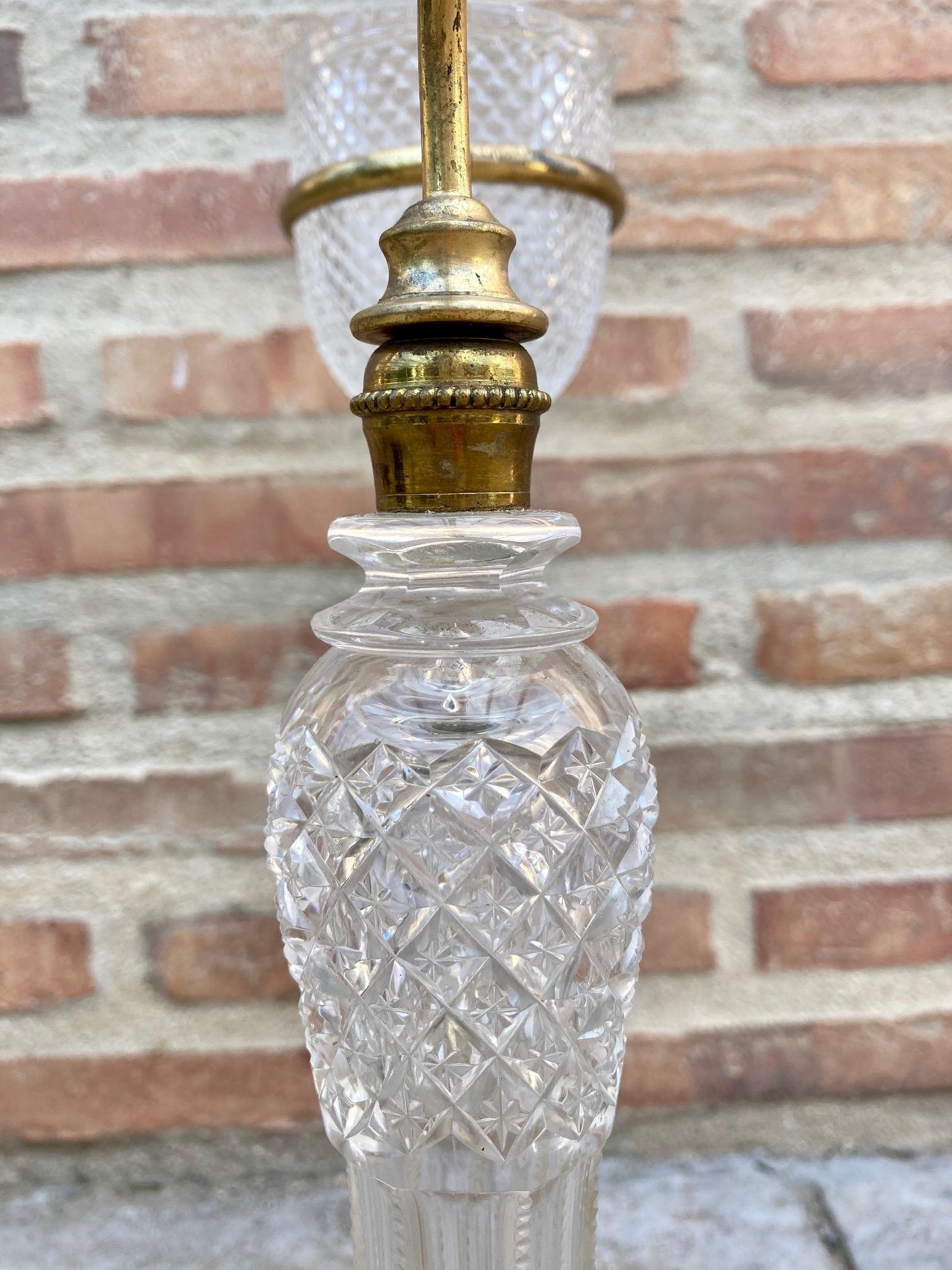Bronze Bougeoir en verre taillé de la fin de l'époque victorienne en laiton de Cricklite Clarke Trade, de la fin du XIXe siècle en vente