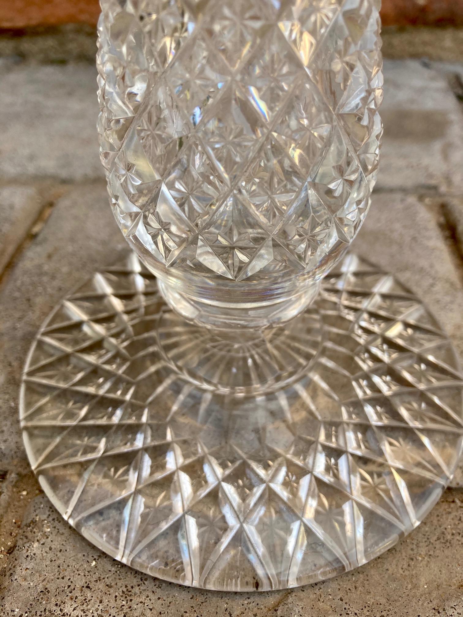 Late XIX Victorian Cut Glass Candleholder in Brass from Cricklite Clarke Trade For Sale 2