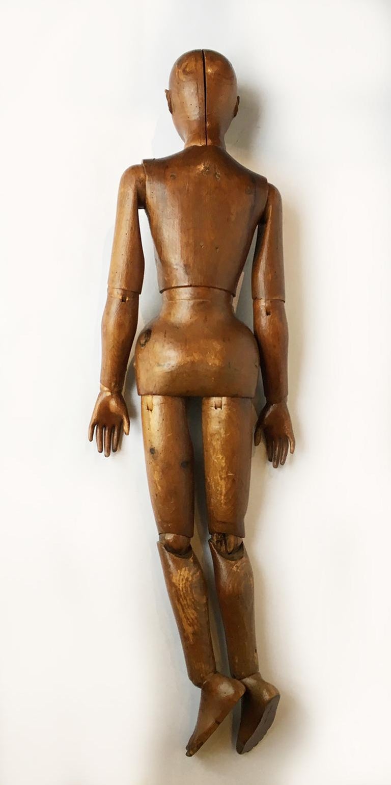 Late 19th Century Italian Wood Mannequin, circa 1880 For Sale at 1stDibs