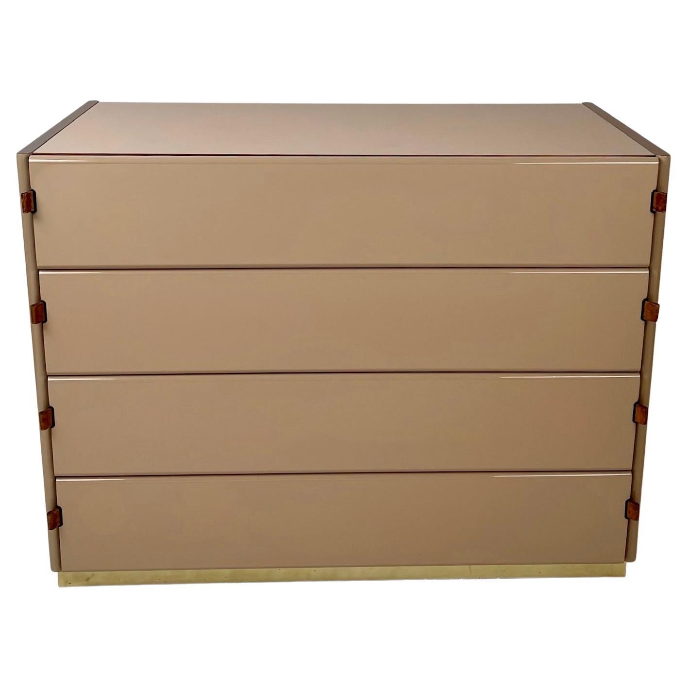 Wood Textured Pattern Asson Chest with Brass Details For Sale at 1stDibs