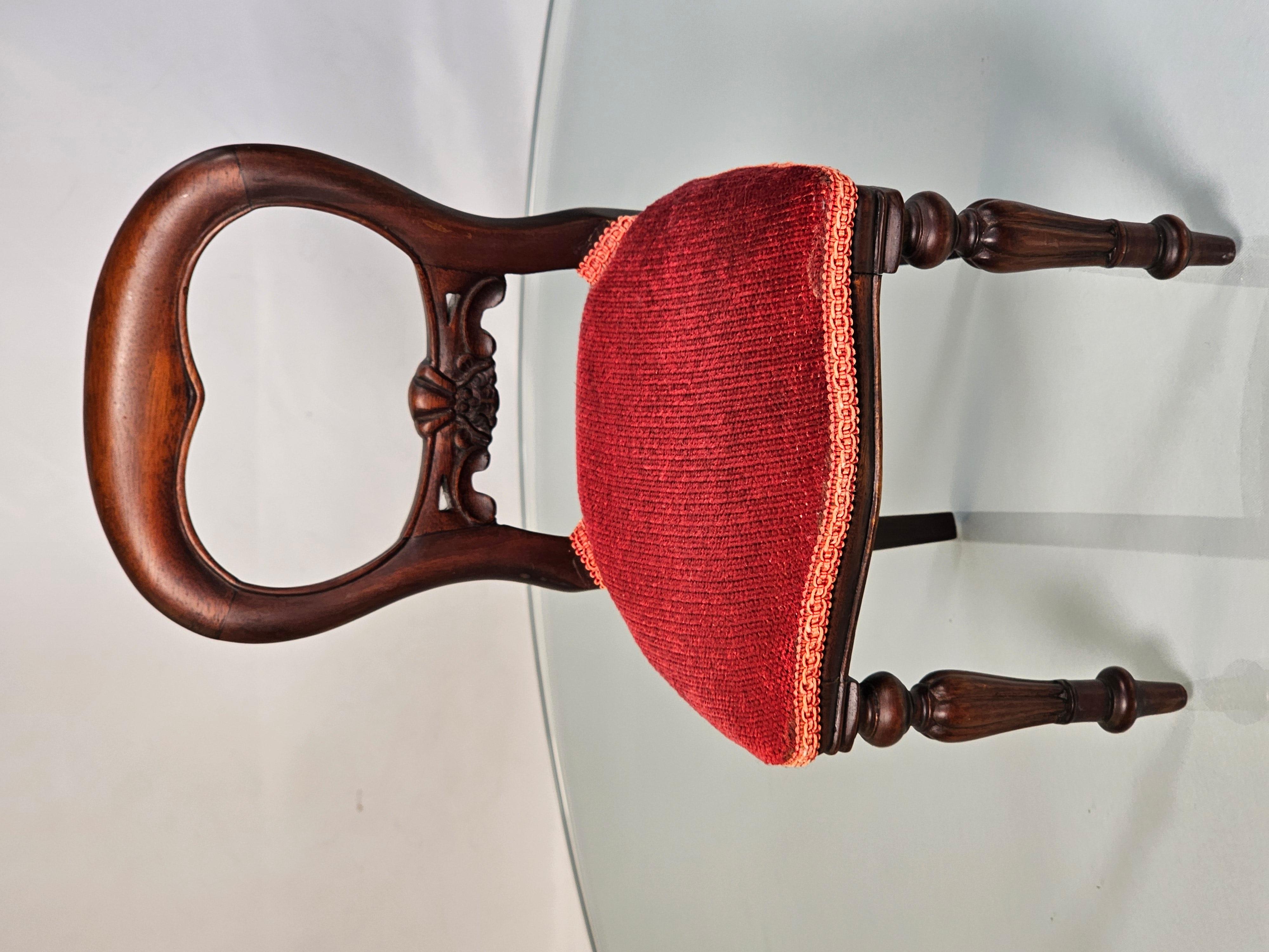 Late20th Jahrhundert viktorianischen Stil Ballon zurück Mahagoni Puppe Wohnzimmer Stuhl (20. Jahrhundert) im Angebot