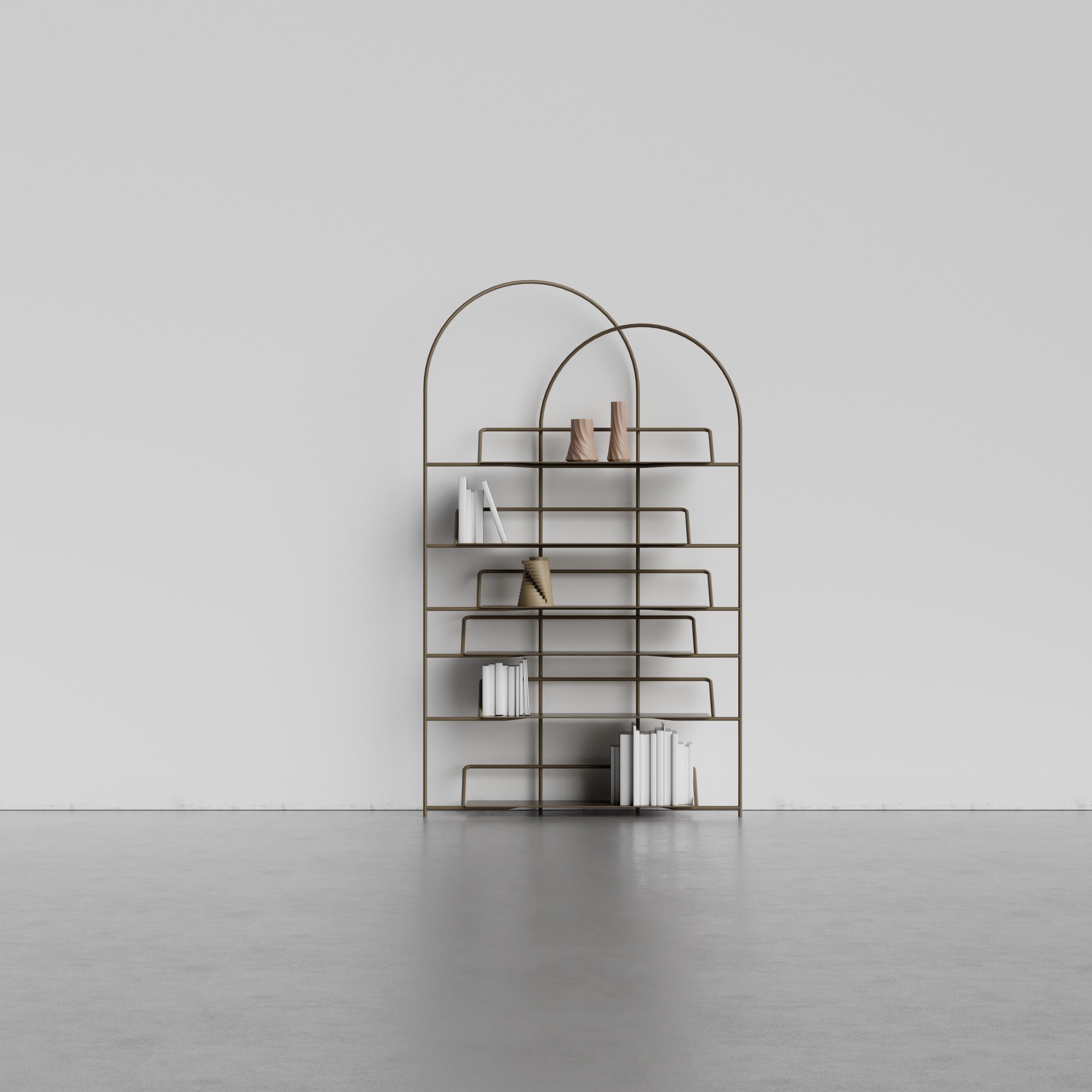 Italiano Libreria scultorea contemporanea in metallo LateB Made in Italy di Enrico Girotti in vendita