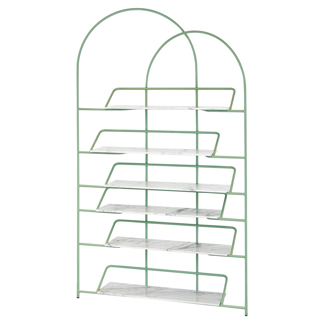 LateB Metal Contemporary Sculptural Marble Bookcase Made in Italy by LapiegaWD