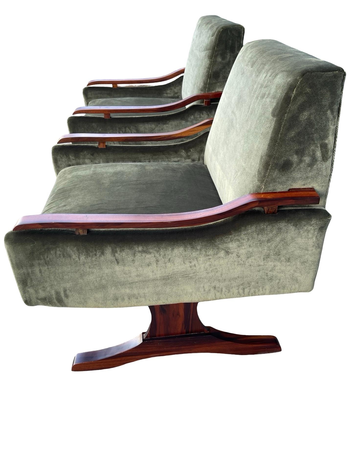 Sedie lounge L'Atelier in palissandro brasiliano di Jorge Zalszupin, anni '60 in vendita 4