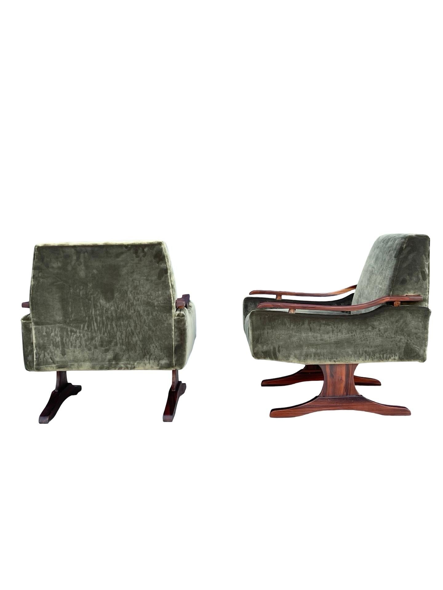 Brasiliano Sedie lounge L'Atelier in palissandro brasiliano di Jorge Zalszupin, anni '60 in vendita