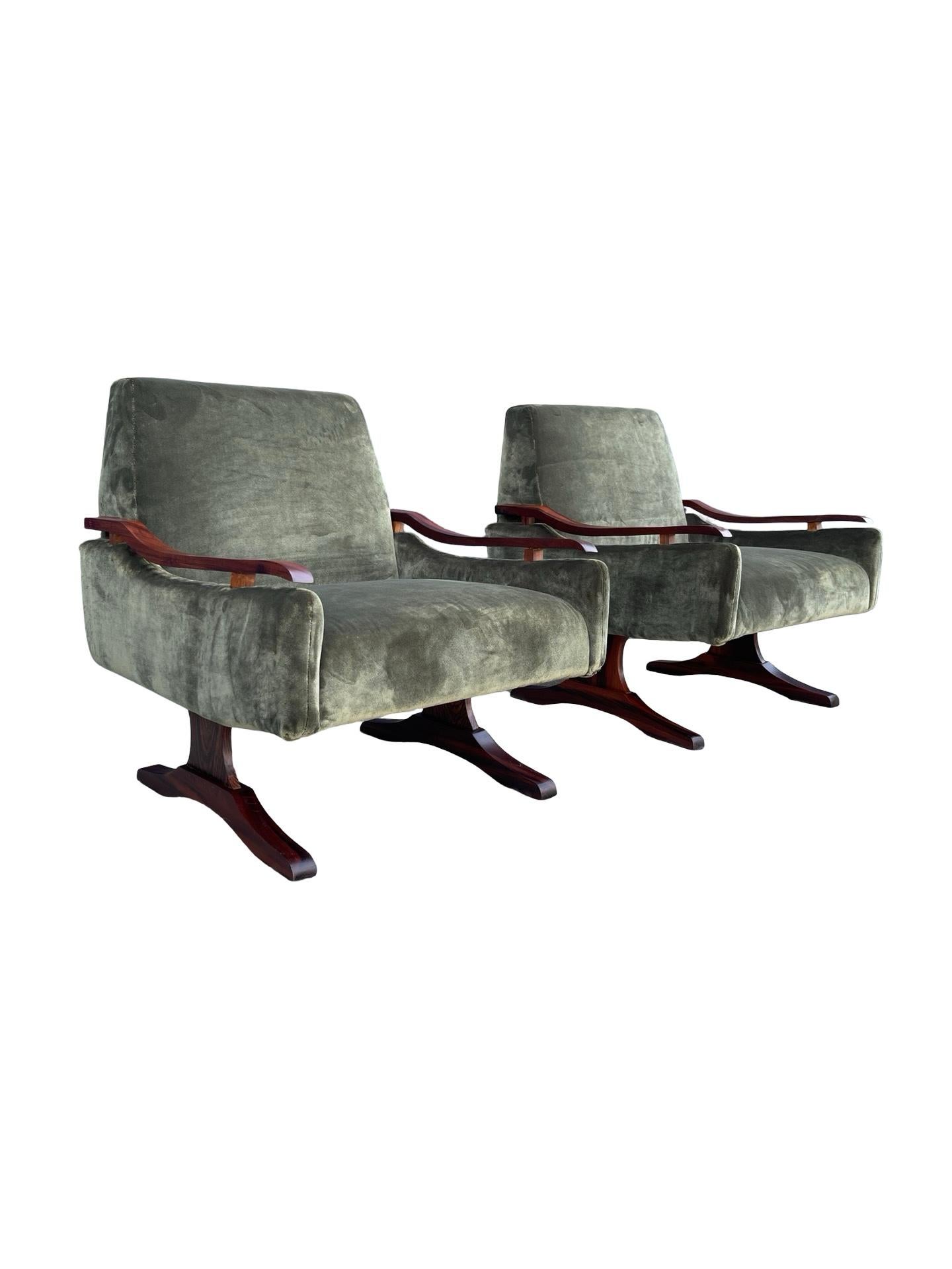 Sedie lounge L'Atelier in palissandro brasiliano di Jorge Zalszupin, anni '60 In condizioni ottime in vendita a Pasadena, CA