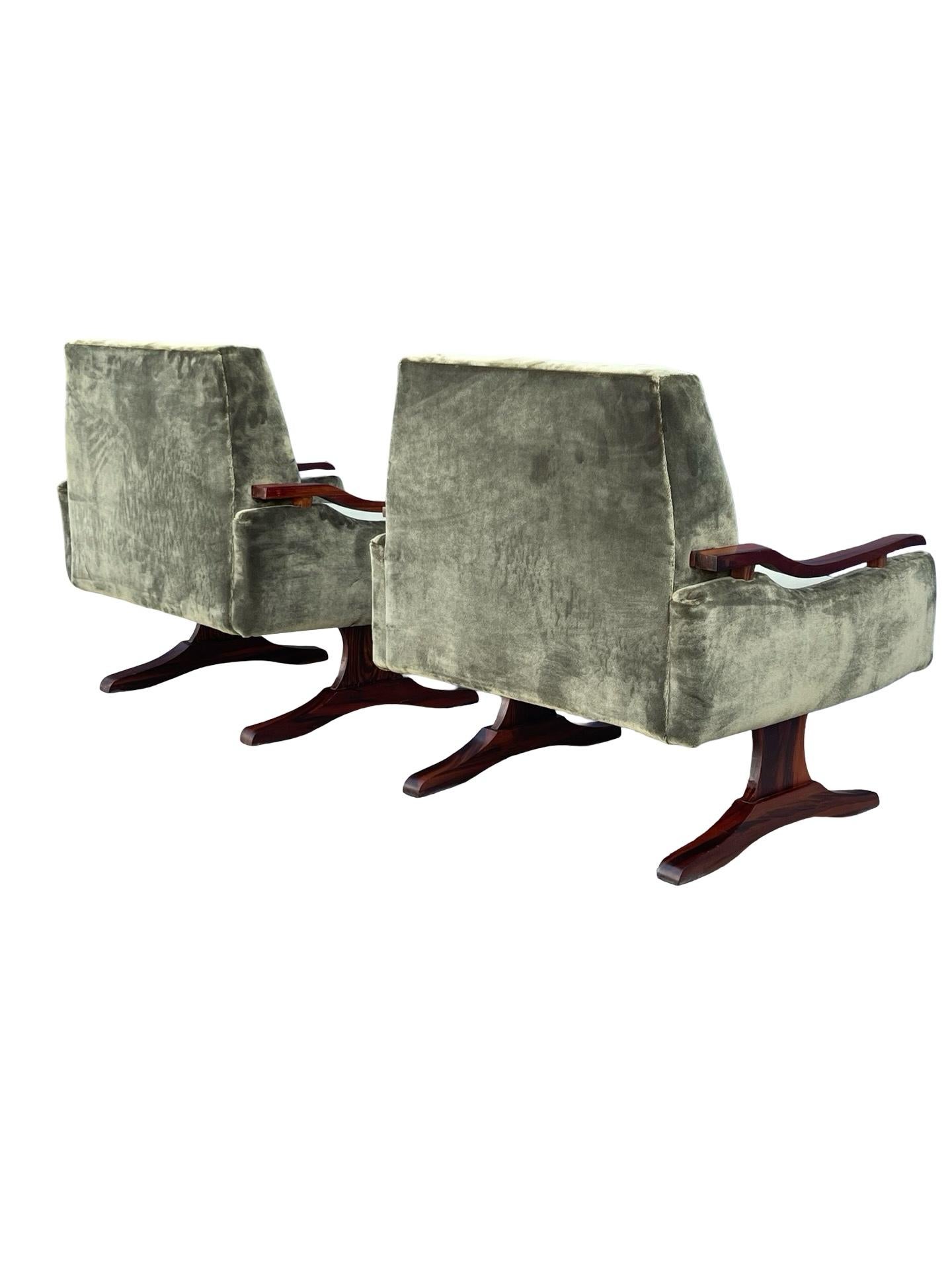 XX secolo Sedie lounge L'Atelier in palissandro brasiliano di Jorge Zalszupin, anni '60 in vendita