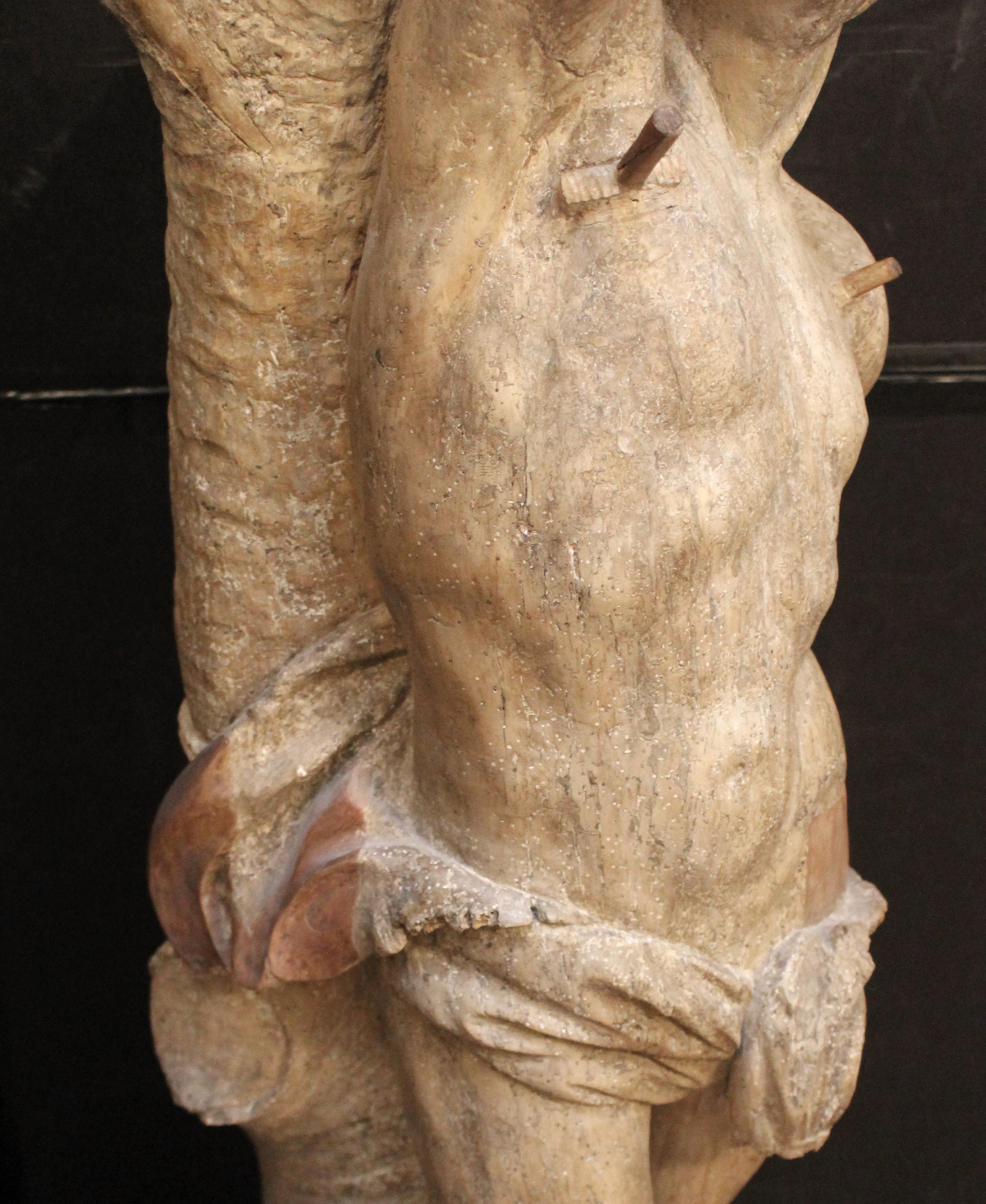 Legno Scultura in legno di San Sebastiano del tardo XVII secolo in Spagna in vendita