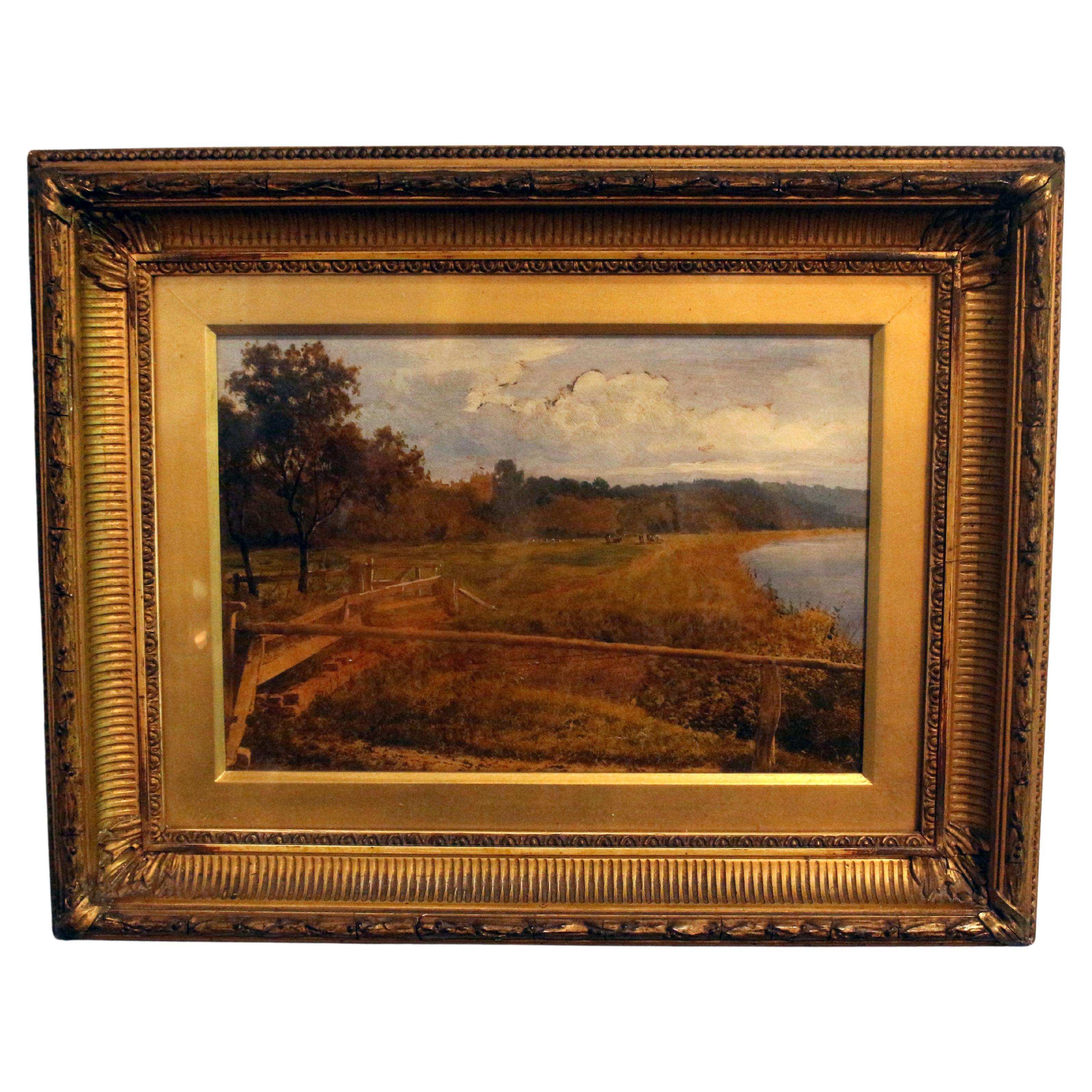 19th Century Country House Oil on Canvas For Sale at 1stDibs