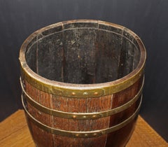 Later 19th Century English Staved Brass Bound Barrel Stick Stand