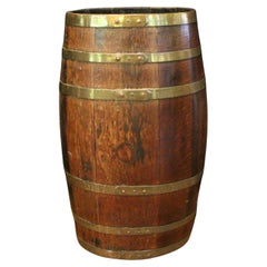 Later 19th Century English Staved Brass Bound Barrel Stick Stand