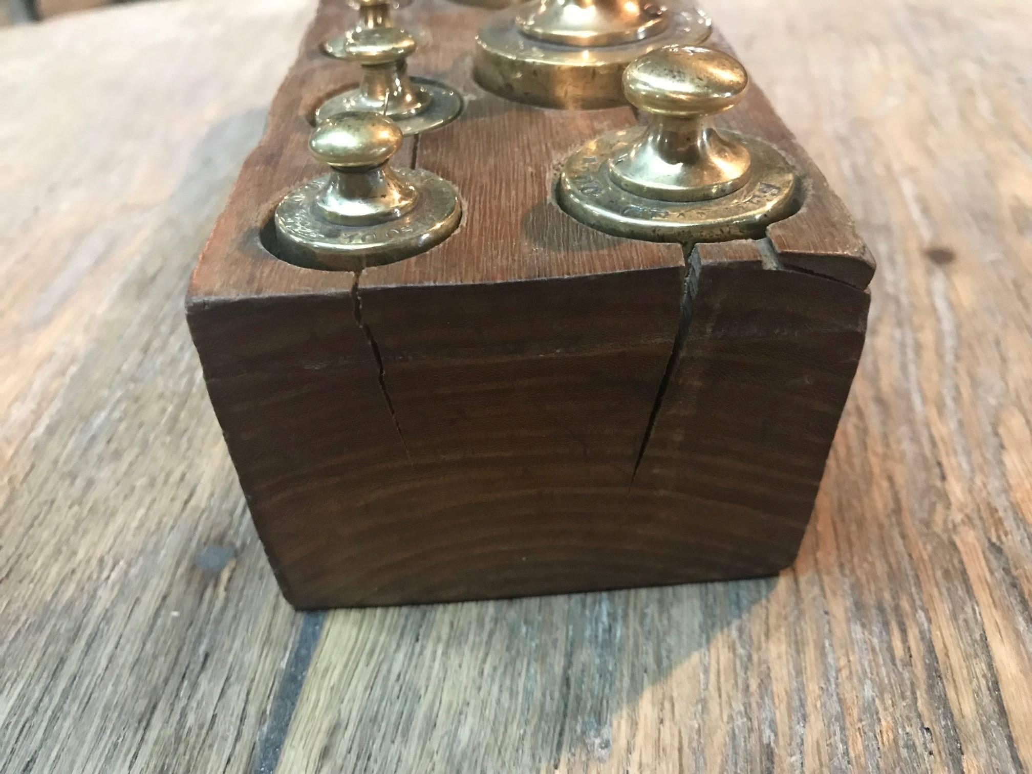 Brass Later 19th Century French Set of Scale Weights