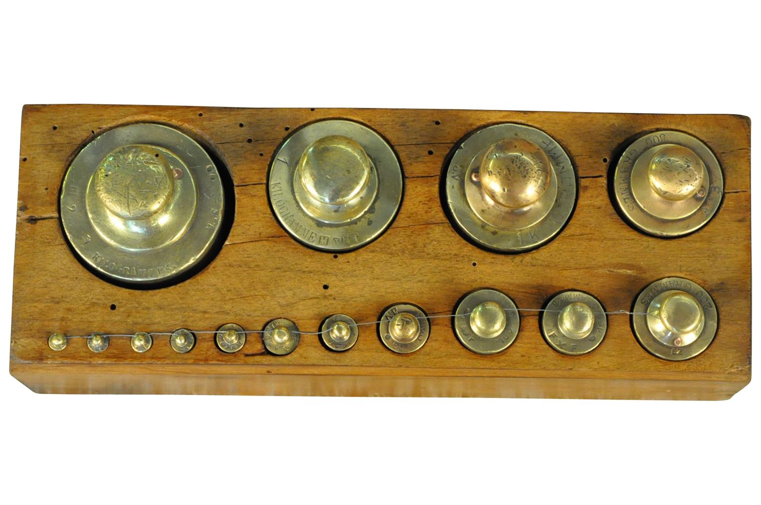 Brass Later 19th Century French Set of Scale Weights