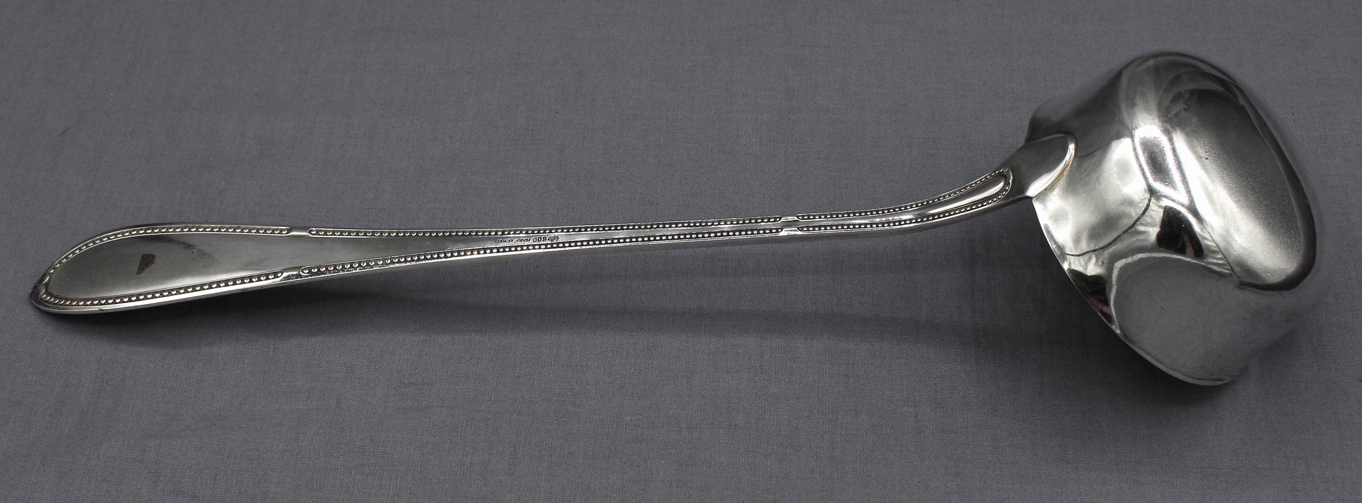 Later 19th Century German 800 Silver Punch Ladle by Adolf Lewin In Good Condition For Sale In Chapel Hill, NC
